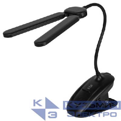 Светильник светодиодный NLED-512-6W-BK настольный аккумуляторный на прищепке черн. ЭРА Б0057208