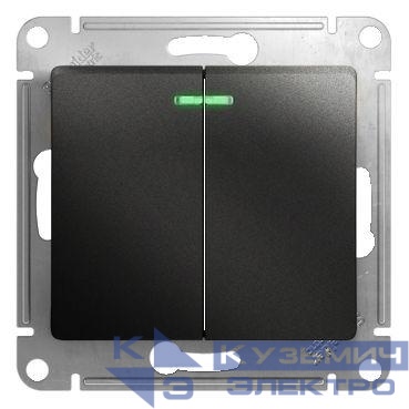 Выключатель 2-кл. СП Glossa 10А IP20 (сх. 5а) 10AX с подсветкой механизм антрацит SE GSL000753