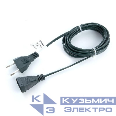 Шнур сетевой (удлинитель) для гирлянд 3м 2х0.5кв.мм IP20 темн./зел. DM303 FERON 41660