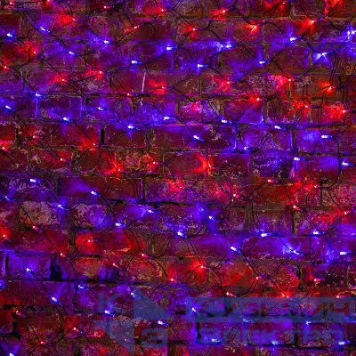 Гирлянда светодиодная "Сеть" 2.5х2.5м 432LED красн./син. 26Вт 220-240В IP65 провод ПВХ черн. Neon-Night 215-033