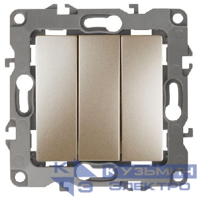 Выключатель 3-кл. СП Эра12 12-1107-04 10А IP20 250В 10AX механизм шампань Эра Б0014672