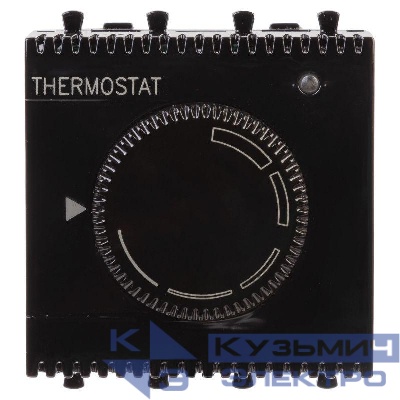 Термостат 2мод. Avanti "Черный квадрат" для теплых полов DKC 4402162