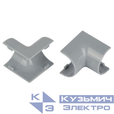 Угол для кабель-канала полукруглого внутр. 20х12мм IC-KK-20-12-F сер. (уп.2шт) Эра Б0064973