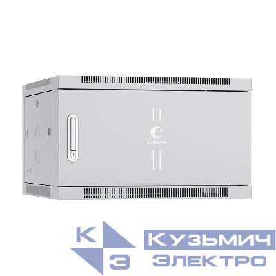 Шкаф телекоммуникационный настенный SH-05F-6U60/35m 19дюйм 6U 600х350х368мм дверь метал. сер. (RAL 7035) Cabeus 7121c
