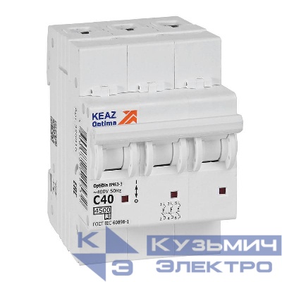 Выключатель автоматический модульный OptiDin BM63-3C40-4.5-УХЛ3 КЭАЗ 326816