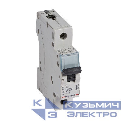 Выключатель автоматический модульный 1п B 50А 10кА TX3 6000 1мод. 230/400В Leg 403865