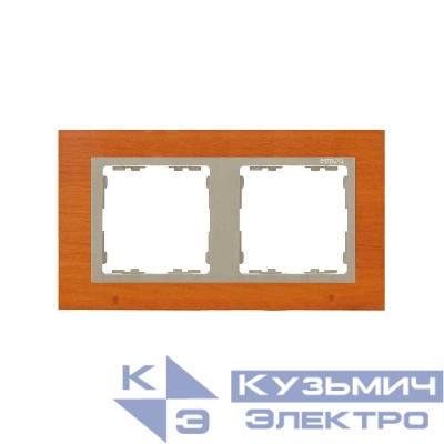 Рамка 2-м Simon82 Nature вишня/шампань дерево Simon 82927-67