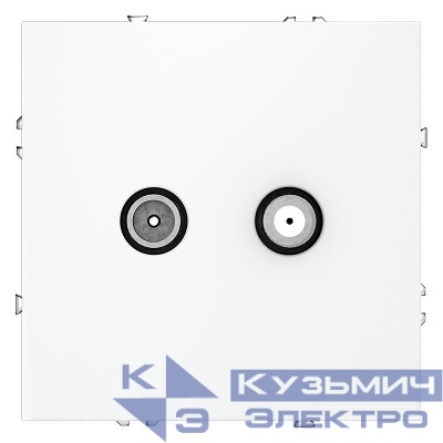 Розетка телевизионная оконечная TV + SAT 2-м СП S70 механизм бел. матов. Voltum VLS060402