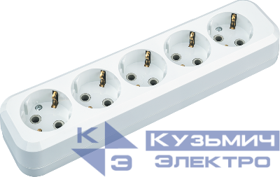 Колодка удлинителя 5-м с заземл. 61 588 NCA-BL01-05-E-WH АБС-пластик Navigator 61588