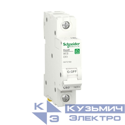 Выключатель автоматический модульный 1п C 63А Resi9 6000А SchE R9F12163