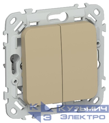 Выключатель проходной 2-кл. СП FLITE ВС62-1-0-ФлХ 10А механизм хаки IEK FI-V22-0-10-1-K59