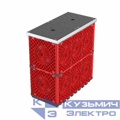 Колодец пластиковый для кабельной канализации с крышками 750х375х750 DKC 270375