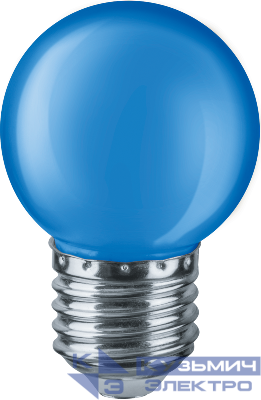 Лампа светодиодная 71 829 NLL-G45-1-230-B-E27 1Вт шар E27 176-264В син. Navigator 71829