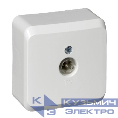Розетка телевизионная TV 1-м ОП Этюд бел. SE TVA-002B
