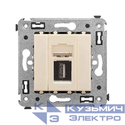 Розетка USB 2.0 1-м СП Avanti "Ванильная дымка" тип А-А DKC 4405403