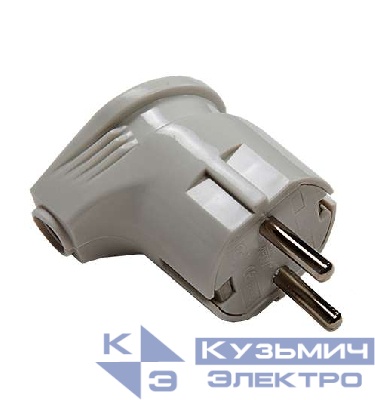 Вилка косая с заземл. 4152 / вилка угловая с заземл. 16А 4110 бел. ASD / IN HOME 4690612000558