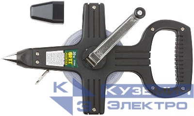 Рулетка геодезическая 30м стальная лента открытый пластик. корпус черн. FIT 17780