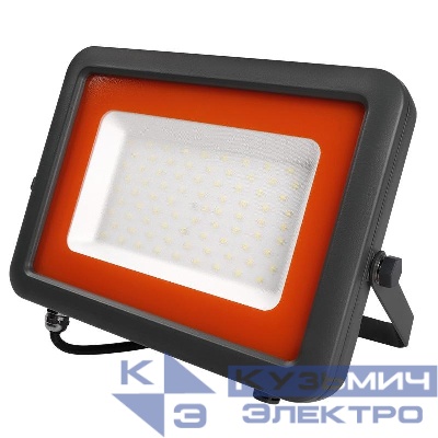 Прожектор светодиодный PFL-S2 70Вт 6500К IP65 220–240В ДО с клапаном закален. матов. стекло сер. Pro JazzWay 2853318D