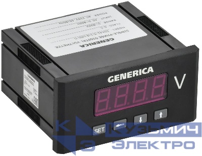 Вольтметр цифровой щитовой 1ф 48х96 LED GENERICA IDV41-5-1-0-LED-G