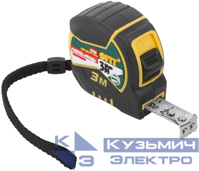 Рулетка Гранд 3мх16мм калибр. лента; нейлон. покрытие; магн. крючок; двойной стопор; прорезиненный корпус FIT 17323