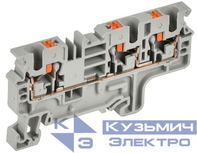 Колодка клеммная CP-MC 3 вывода 4кв.мм сер. IEK YCT22-00-3-K03-004