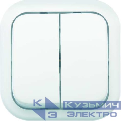 Выключатель 2-кл. ОП Валентина 6А IP20 А56-025 бел. Кунцево 7634