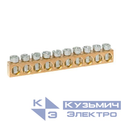 Шина PEN "ноль-земля" (6х9мм) 10 отв. для щитов Nova Unix Unix65 EKF nv-k10
