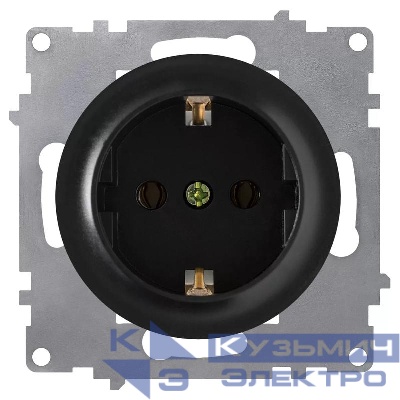 Розетка 1-м СП Florence 16А IP20 с заземл. винтов. клеммы механизм черн. (1E10201303) OneKeyElectro 2172811