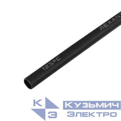 Трубка термоусадочная двустенная клеевая 3/1 (3:1) черн. 1м Rexant 26-0003