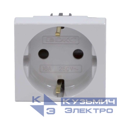 Розетка 1-м 2мод. Viva 16А IP20 2P+E с заземл. защ. шторки сер. DKC 45025