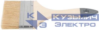 Кисть флейцевая "Лайт" 4дюйм (100мм) натур. свет. щетина деревянная ручка КУРС 00808