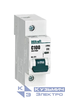 Выключатель автоматический модульный 1п C 100А 10кА ВА-201 DEKraft 13003DEK