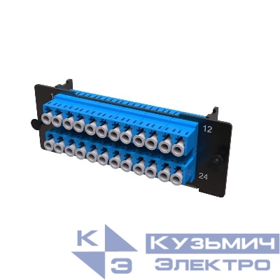 Планка адаптерная с установленными 12xLC Duplex адаптерами (aligned key)(цвет адаптера - синий) OS2 1 HU DKC RNAP12L1US