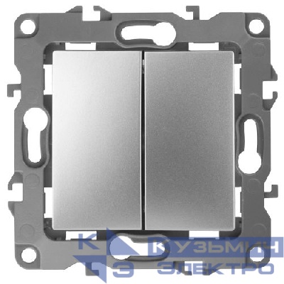 Выключатель 2-кл. СП Эра12 12-1104-03 10А IP20 250В 10AX механизм алюм. Эра Б0014647