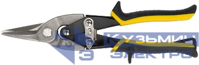 Ножницы по металлу усилен. CrV Профи прорезин. ручки прямые 260мм FIT 41573