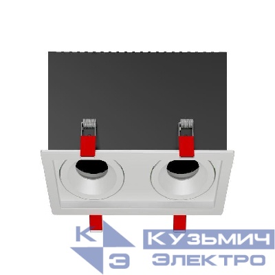 Рамка для модульного светильника FLEX 50 12 110х220х130 двойн. встраив. поворотная RAL9010 VARTON V1-R0-00435-10013-2000000