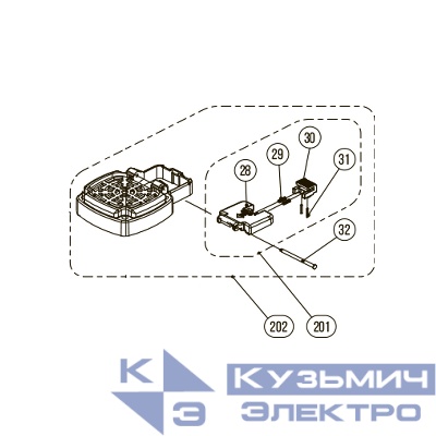 Запчасть №202 для Hybest GSR40A. Задняя защитная крышка в сборе