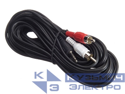 Шнур аудио-видео: 2RCA-3,5 мм стерео ( длина 7 м, литой), NETKO Optima