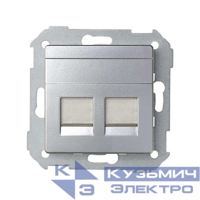 Адаптер на 2 RJ45 коннектора Simon82 защ. шторки алюм. Simon 82006-33