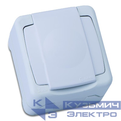 Розетка IP55 с заземл. и крышкой бел. Makel 36001029