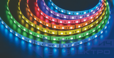 Лента светодиодная 71 439 NLS-3528RGB60-4.8-IP20-12В-Pro R5 4.8Вт/м (уп.5м) Navigator 71439