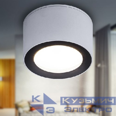 Светильник OL28 WH/BK GX53 IP44 настен./потолочн. спот черн./бел. Эра Б0055581