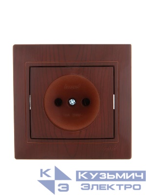 Розетка 1-м СП Mira 16А IP20 без заземл. керамика вишня LEZARD 701-0601-121