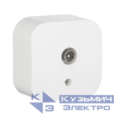 Розетка телевизионная TV 1-м ОП Quteo IP20 с топологией "звезда" бел. IEK 782215