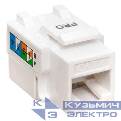 Модуль Keystone RJ45 кат.6 неэкранир. 110 IDC 90град. бел. TERACOM PRO EKF TRP-KSTN-90D-6UTP-WH
