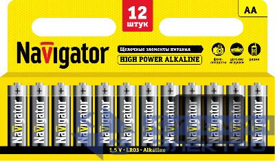 Элемент питания алкалиновый AA/LR6 94 782 NBT-NE-LR6-BP12 (блист.12шт) Navigator 94782