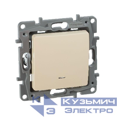 Выключатель 1-кл. СП Etika 10А IP20 250В 10AX с подсветкой/индикацией безвинтов. зажимы механизм сл. кость IEK 672303