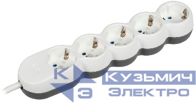 Удлинитель 5х3м с заземл. 16А IP20 Uno У05 2P+PE 250В 3х1.5 IEK WYP53-16-05-03-Z