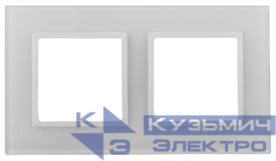 Рамка 2-м 14-5102-01 стекло Elegance бел.+бел. Эра Б0059168