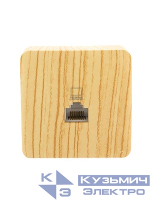 Розетка компьютерная 1-м ОП Viola RJ45 беленый дуб LEZARD 751-5200-139